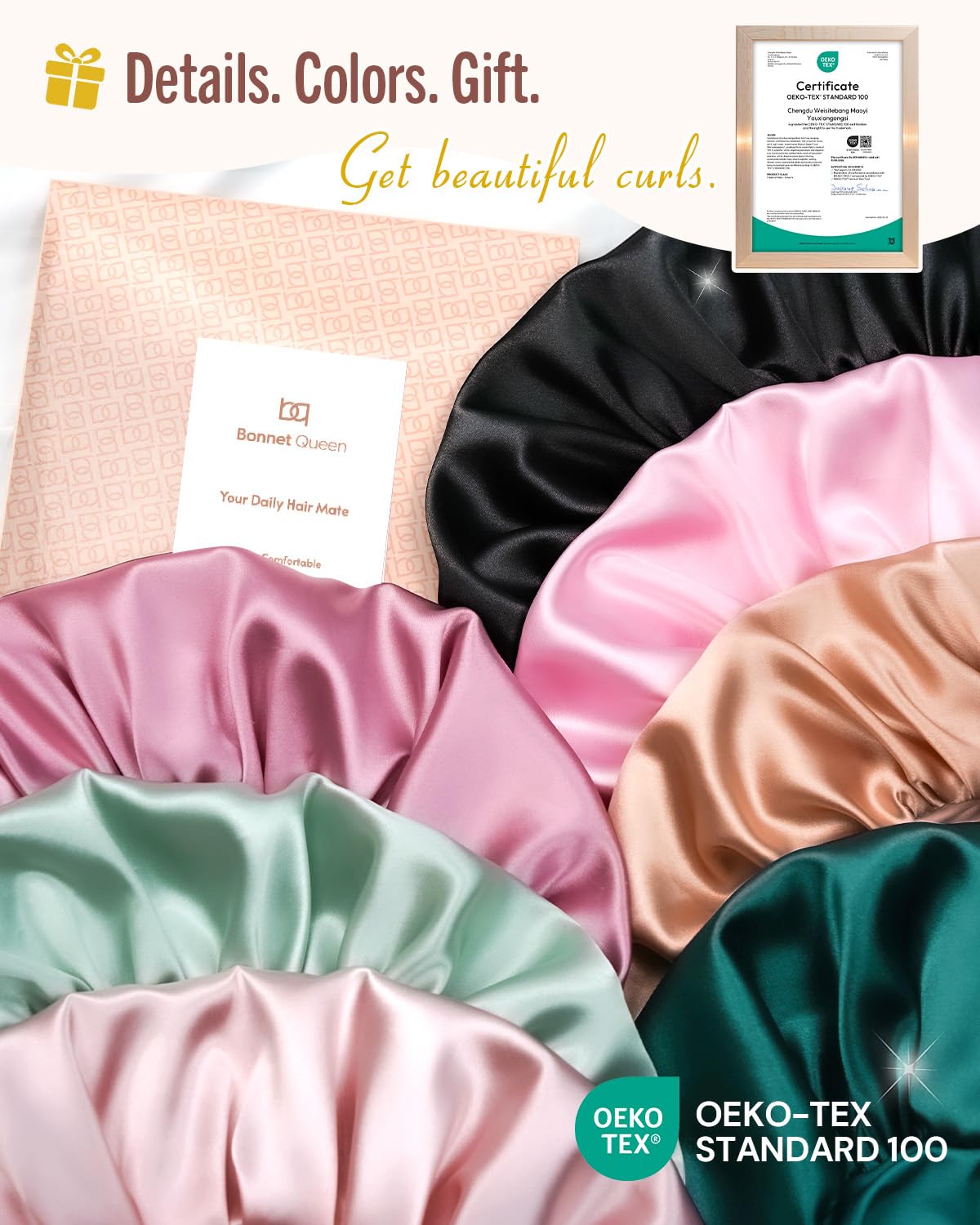  Silk  for Sleeping Satin  Hair  Silk Hair Wrap Head Wraps Tie  Night Sleep Hat for Natural Hair thumbnail