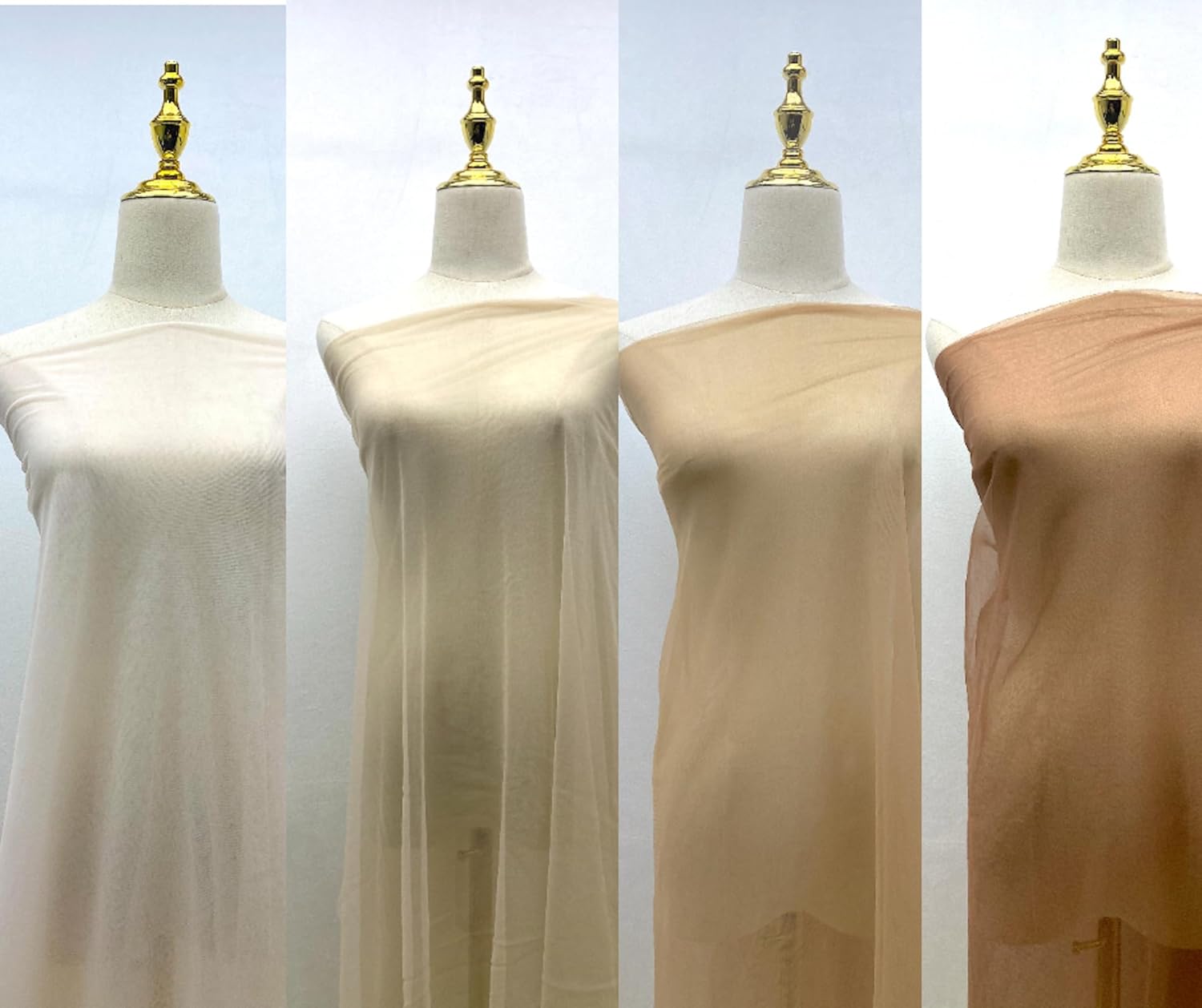 Tulle,mesh Fabric, Skin Nude Fabric, Soft Touch Stretch Tulle 5 Yards (Light Nude) 58