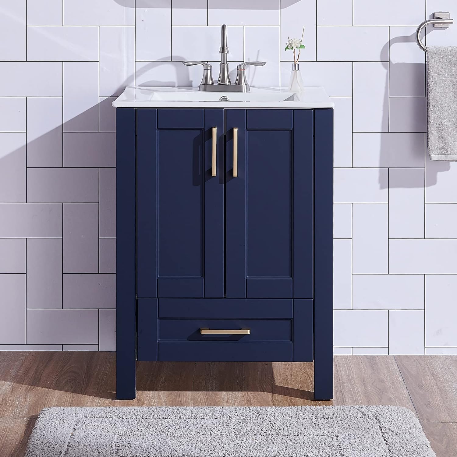 Amazon.com: Popity home 24 Inch Bathroom Vanity with Sink, Blue ...
