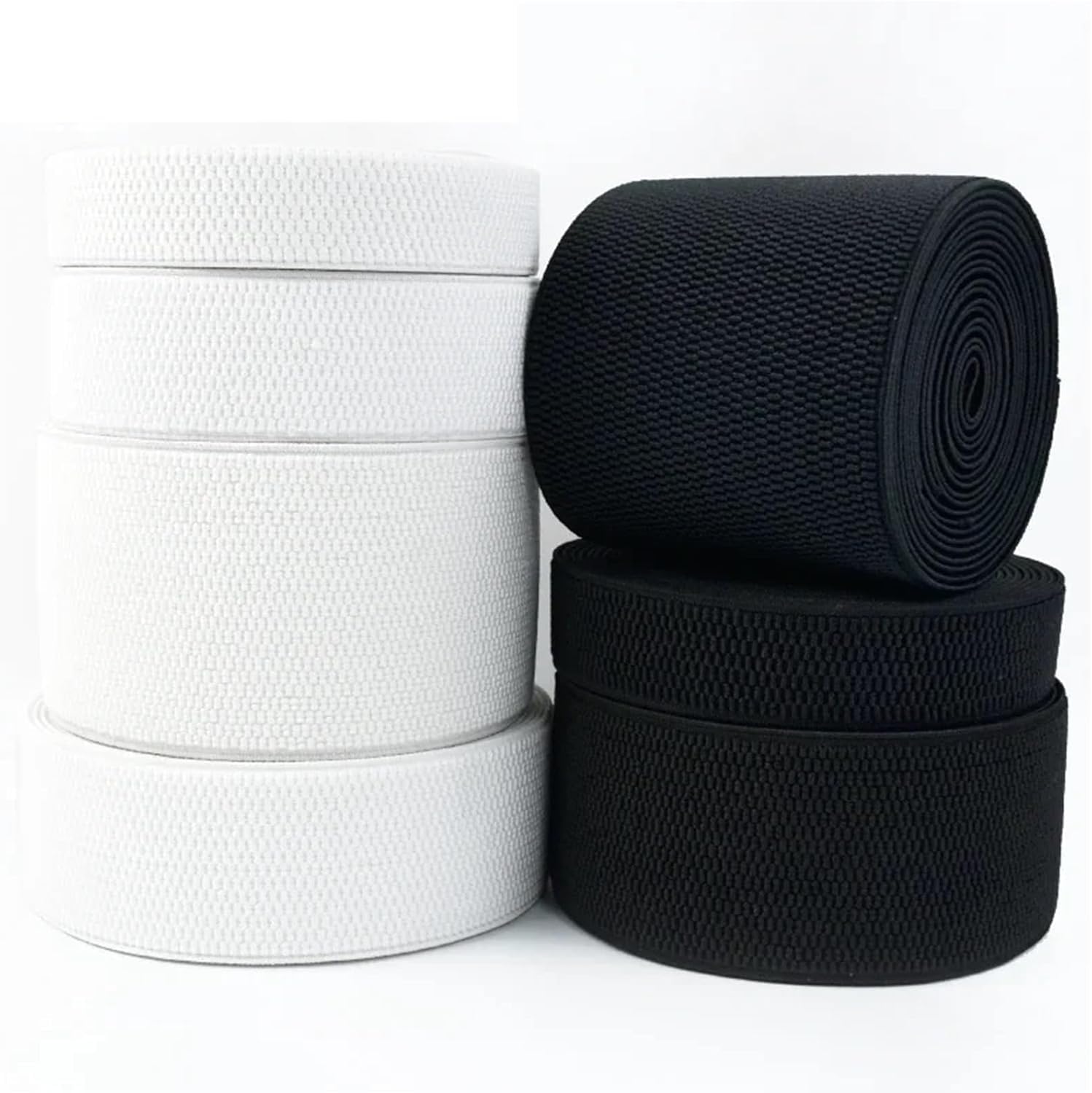 Elastyczna opaska do szycia, 1M 2,5-10cm rozciągliwa gumowa taśma parciana do paska DIY akcesoria do szycia odzieży (biała, 1 METR-30 MM)