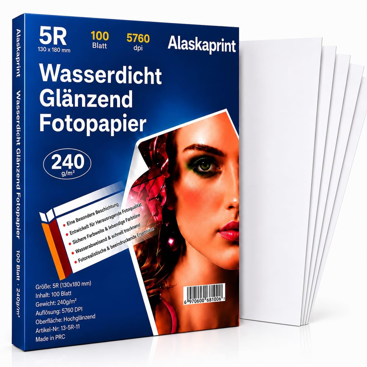 Fotopapier glänzend Tintenstrahldrucker Wasserfest Hochweiß Fotoblätter