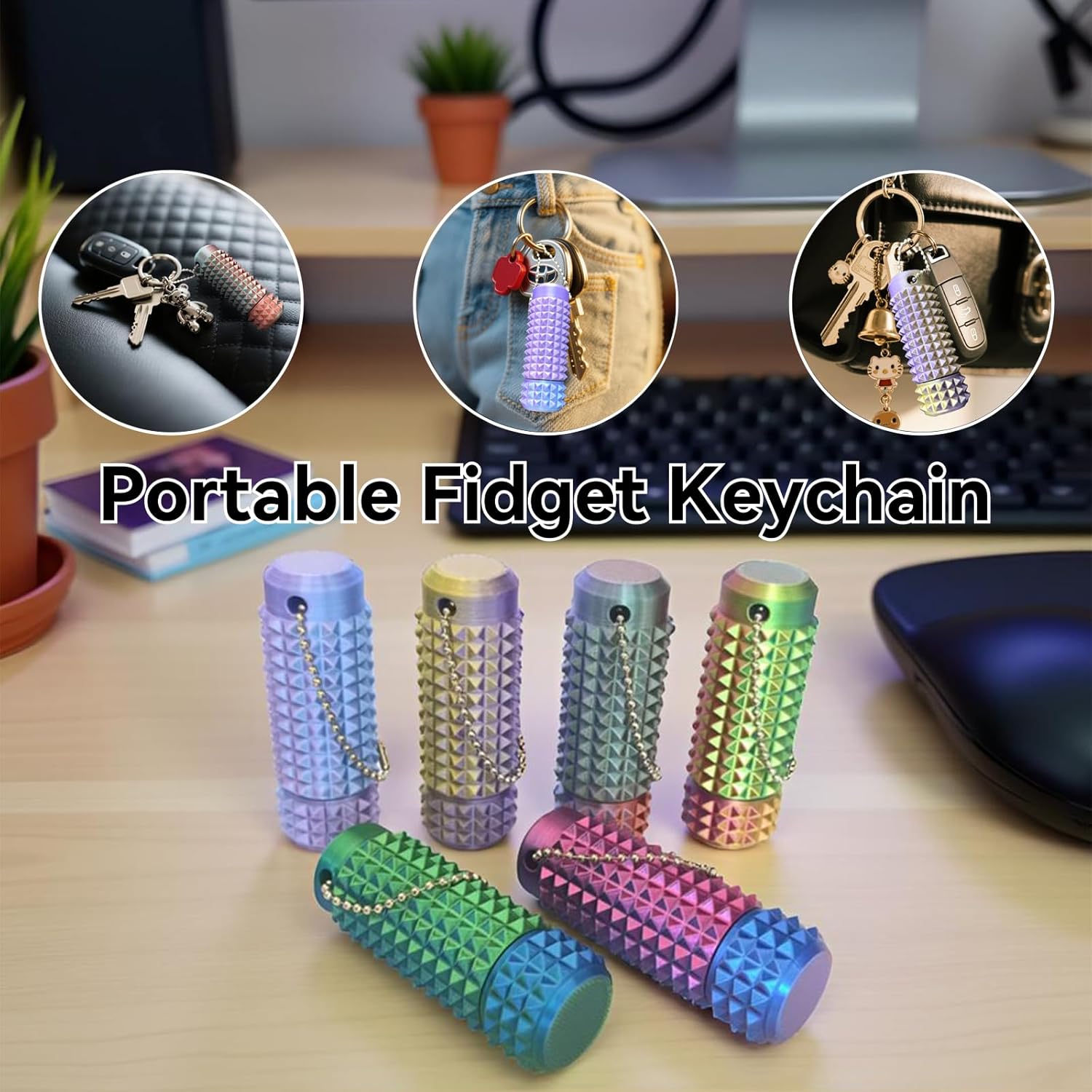 2pcs Pain Stim Fidget, Rotating Fidget Roller, 3D Printed Fidget Toys, Suitable for Hand Stimulation、Autism、ADHD、Irritability、Adult Fidgets for Anxiety and Stress