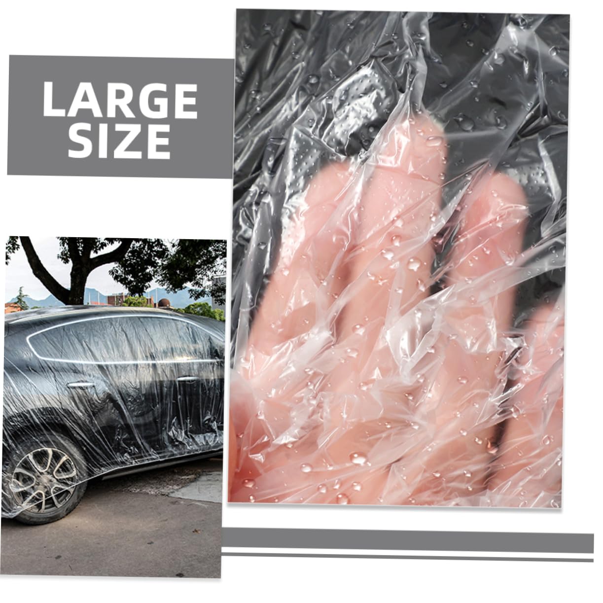 TOPPERFUN Car Body Cover Outdoor Vehicle Rain Protector Transparent Heavy-Duty Dust Cover for Cars and Trucks for Garage — view 8