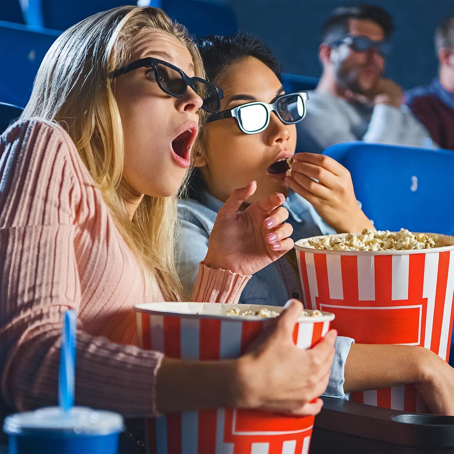 Occhiali 3D RealD, Occhiali 3D Passivi Polarizzati Circolari Senza Sfarfallio per Cinema e TV 3D Polarizzati – Compatibili con Proiettori e Monitor 3D (Confezione da 3)