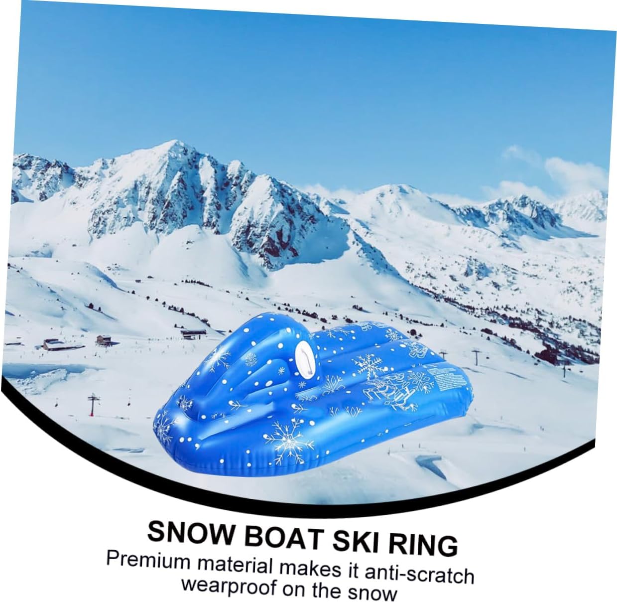 Inflatable Snow Tube Sled Winter Snow Sledding Raft PVC Cold-Resistant Skiing Sled for Outdoor Fun