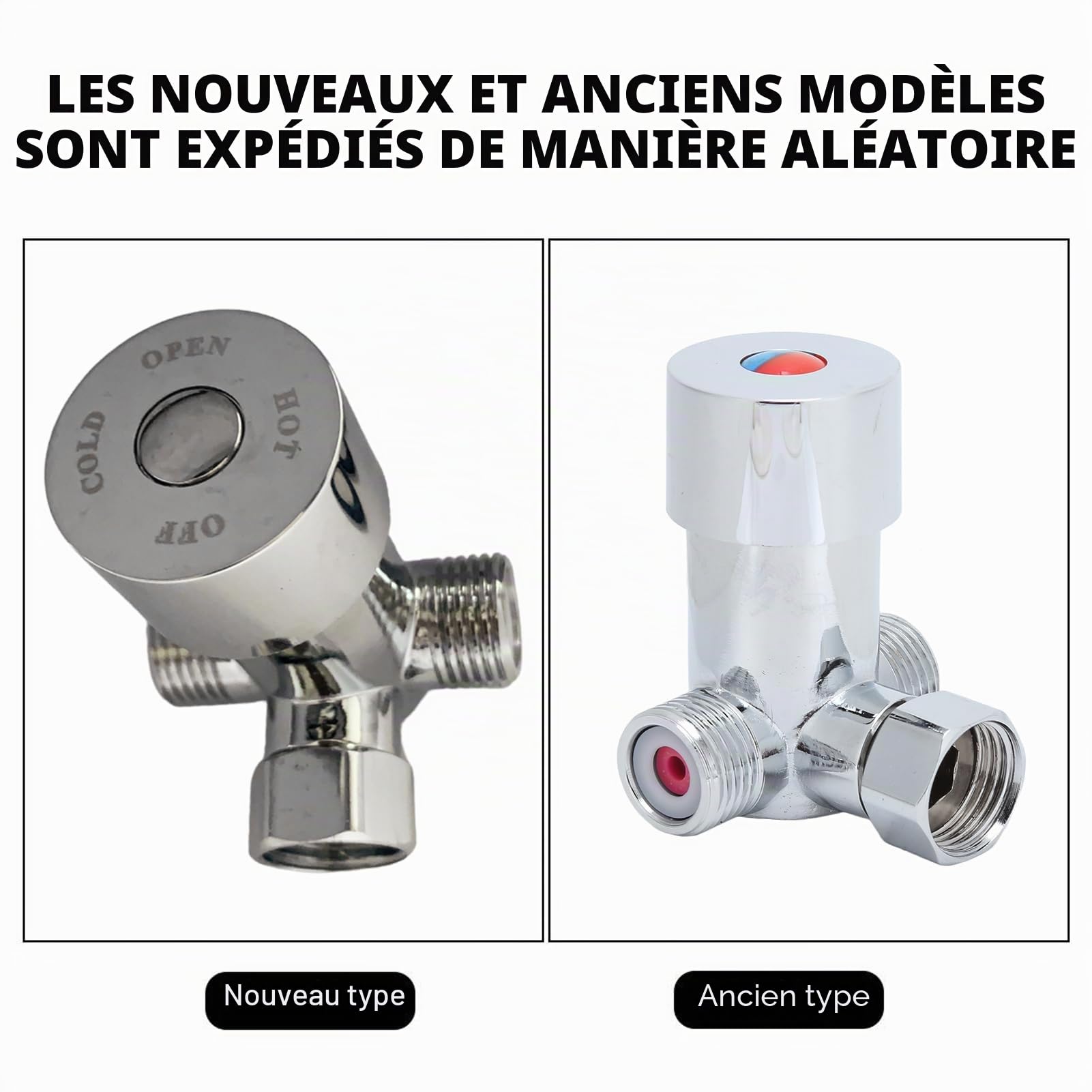 Jadeshay Vanne Mélangeur, Mitigeur Thermostatique 3 Voies Vanne Mélangeur Eau Chaude Froide Robinet Mitigeur Thermostatique, pour Lavabo Cuisine Salle de bain Toilette