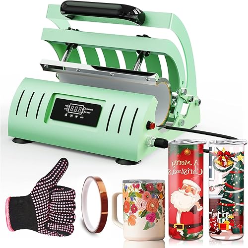 Stonecho Prensa de calor para vasos, máquina de prensa de calor para tazas de vaso 2023, sublimación de 110 V, fácil de operar para vasos rectos de