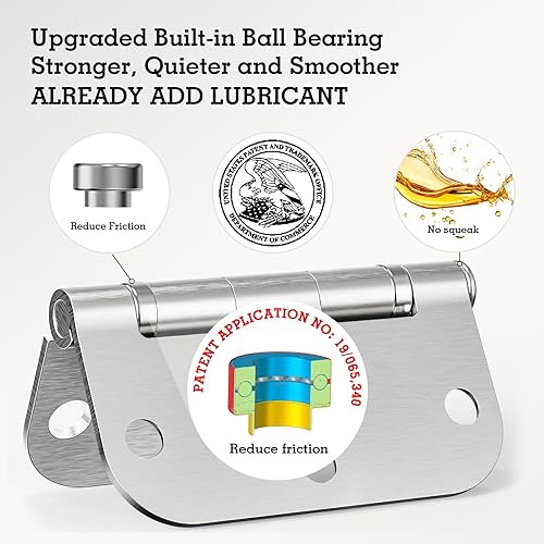 Vista 52 de Paquete de 6 bisagras redondeadas, radio de 5/8 de pulgada, herrajes para cabaña, bungalow, apartamento, casa rodante, rascacielos, habitación