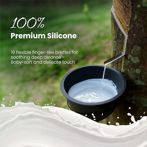 Miniatura 2 de AIMIKE Cepillo de champú masajeador de cuero cabelludo verde menta, 100% silicona suave para eliminar la caspa y el crecimiento del cabello, uso