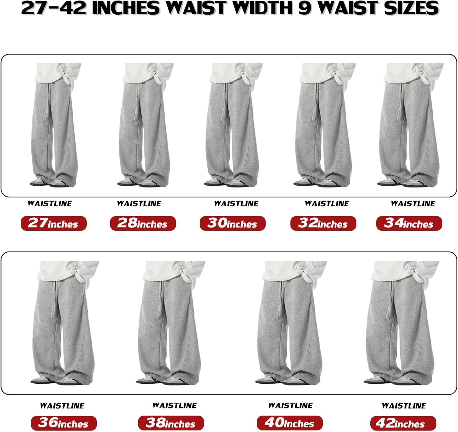 Sweatpants for Tall Men, Big and Tall Size, Men's Extra Long Inseam, Mens Casual Fit Loose Drawstring Black Pants