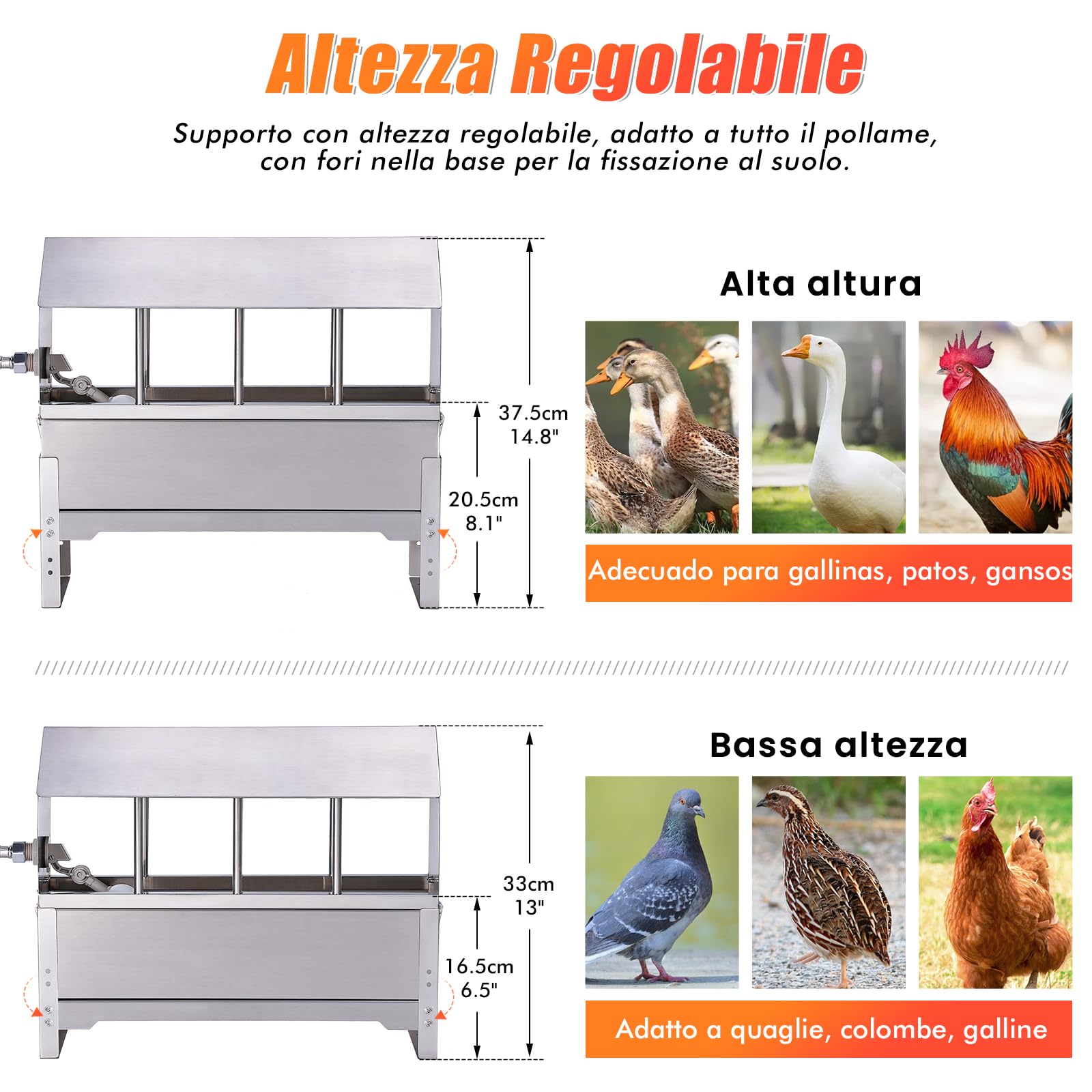Annaffiatoio Per Piccioni Drinker Automatico In Acciaio Inox Con Valvola Galleggiante Da 1/2 Pollici, Alimentatore Per Quail, Pollo, Ducks, Gees