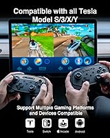 Vista 8 de Jowua Multi-Device Wireless Controller Compatible for Tesla 2025 New Model YModel 3/Y/S/X/cybertruck Compatible for Switch, one controller set, Negro