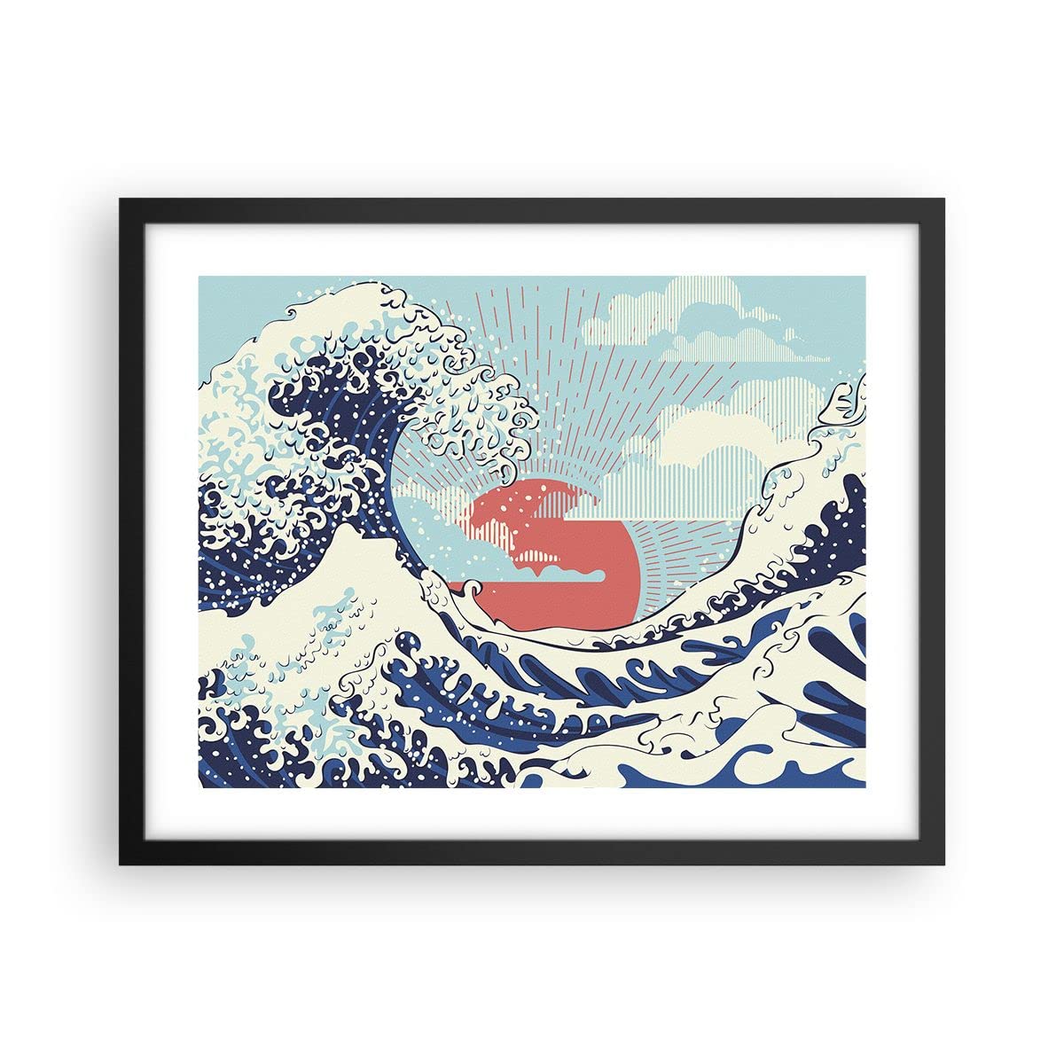 ARTTOR Poster Cadre Noir 50x40 cm Affiche Abstrait Paysages - 4435 - P2B