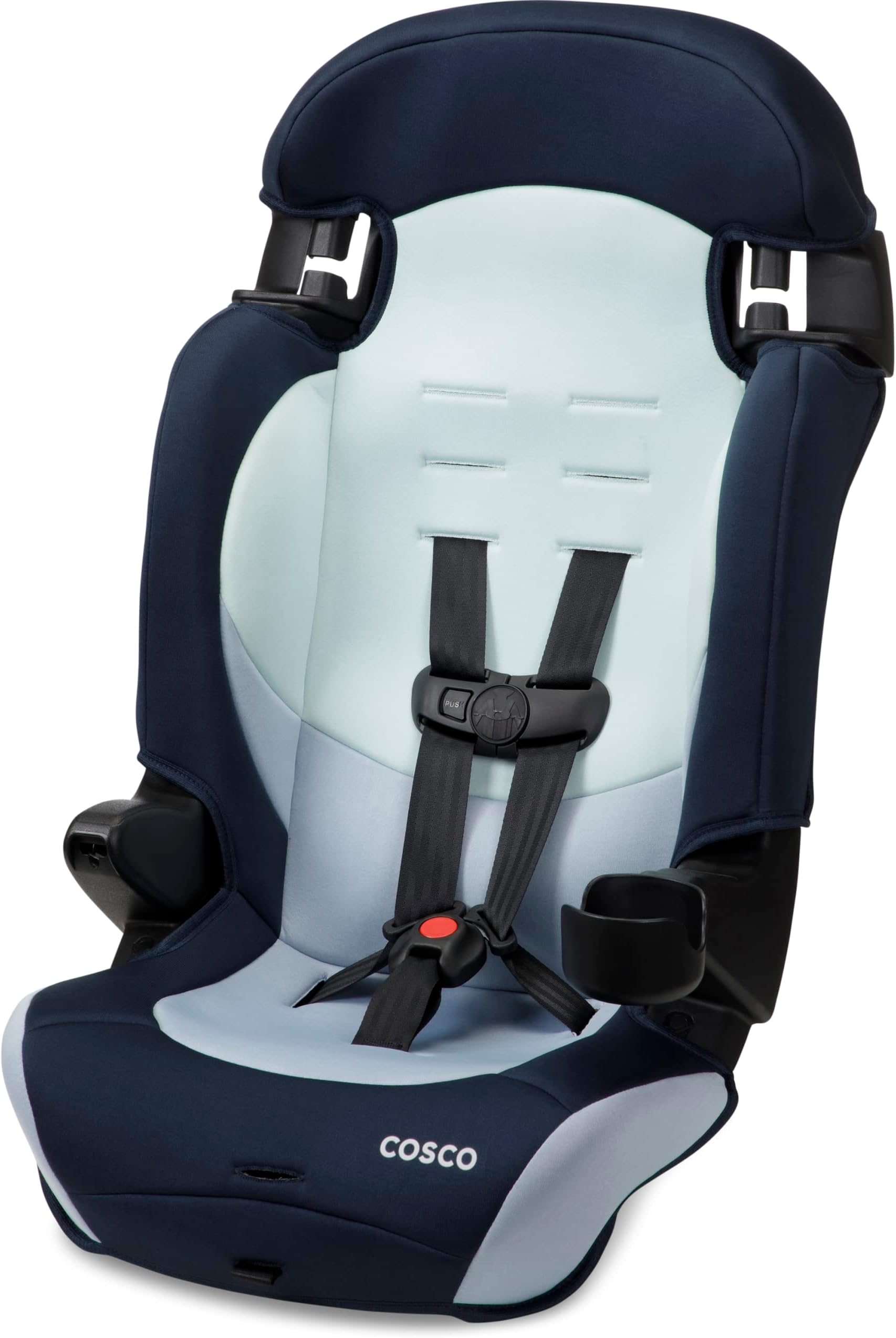 Cosco Kids Finale DX 2-in-1 Booster Car Seat, Forward Facing Toddler Car Seat (40-65 lbs) and Belt Positioning High Back Booster (40-100 lbs), Rainbow