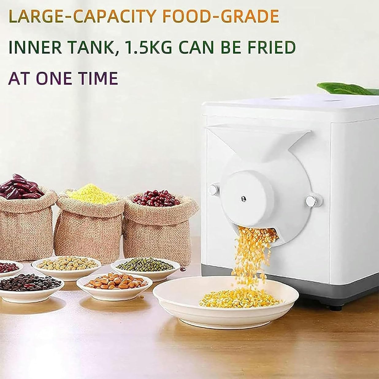Machine à Torréfier électrique 1600W, Torréfacteurs à Café 1,5Kg Pour Machine à Usage Domestique, Parfait Pour Cuisson Du Café, Châtaignes, Cacahuètes Et Céréales – Minuterie Et Contrôle Température