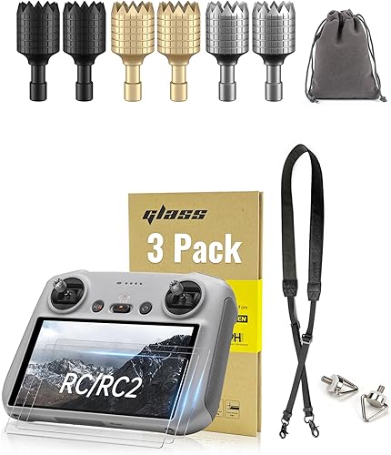 Miniatura 8 de LKTOP 2 Pares de Palancas de Control Remoto Mini 3/Mini 3 Pro/Mini 4 Pro/Air 3/Air 2S/Mavic 3/Mavic 3 Pro/Mavic 3 Classic para DJI 𝗥𝗖/𝗥𝗖𝟮 Joystick