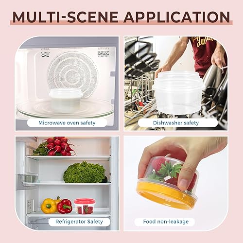 Miniatura 5 de GothaBach Paquete de 12 recipientes de plástico de 8 onzas con tapas, recipientes pequeños para congelador, recipientes reutilizables para