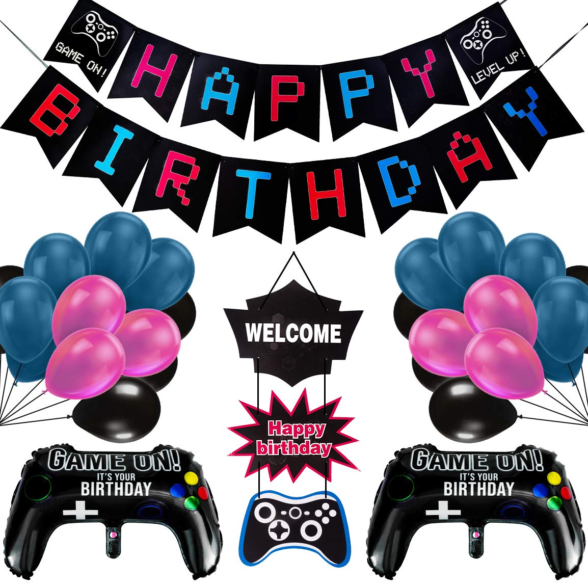 Buy Vubkkty Birthday Decorations for Boys, Video Game Birthday Banners