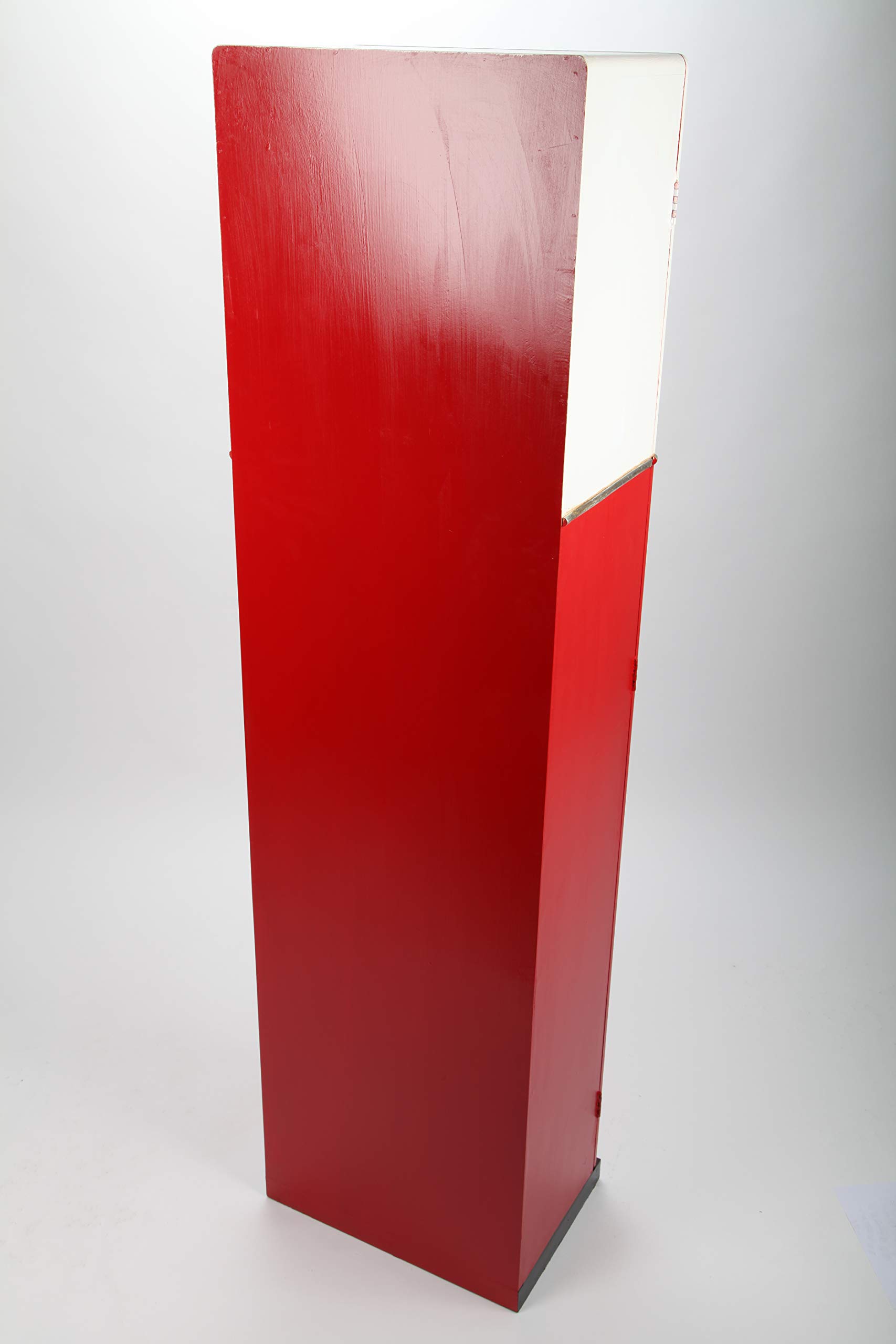 Design-Schrank Getränke-Automat, Regal aus Holz, Lifestyle-Möbel im Retrolook, rot/weiß, 150cm