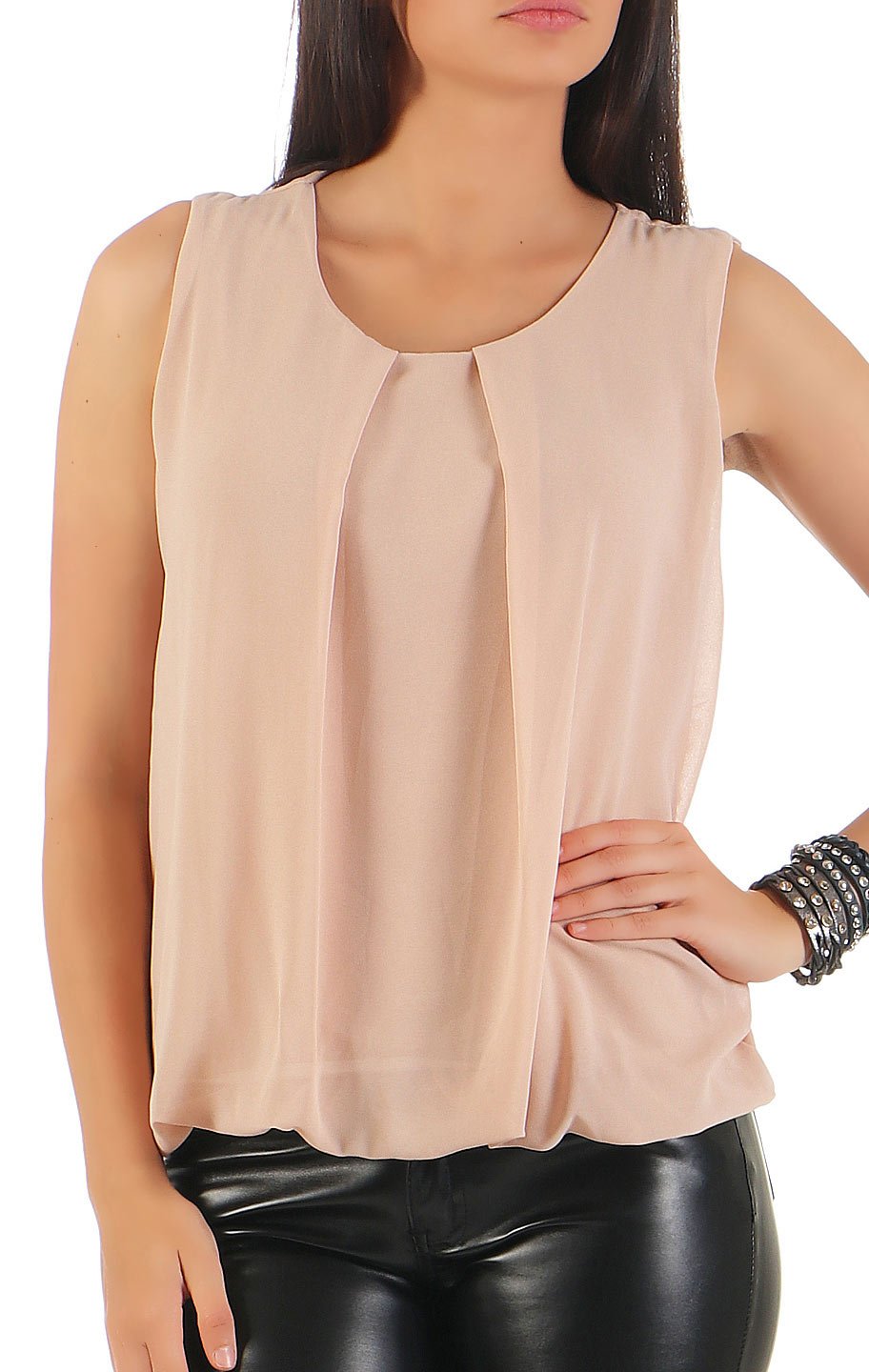 malito more than fashion Malito Elegante fácil Blusa sin Mangas 6879 Mujer Talla Única