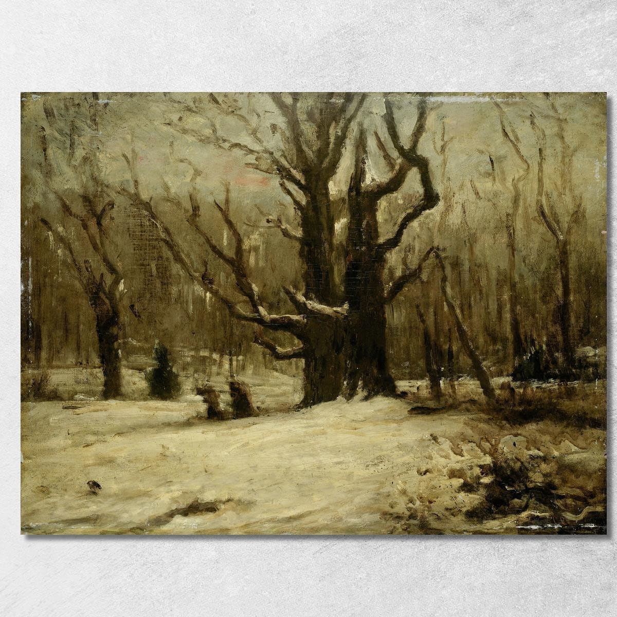 Tableau imprimé Paysage d'hiver Gustave Courbet toile encadrée 130x90 cm