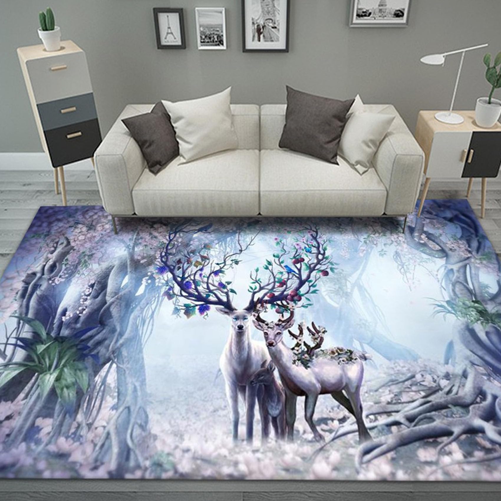 Tapis de salon et chambre à coucher antidérapant lavable B