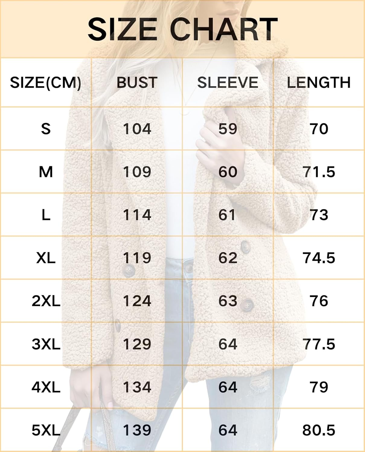 Women's Winter Warm Plush Cardigan Fuzzy Fleece Lapel Jacket with Buttons Pockets Long Sleeve Casual Outerwear - Image 7