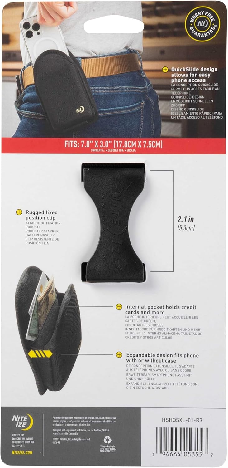 Nite Ize Clip Case Hardshell Universal QuickSlide Holster, Protective Open Top Phone Holster with Belt Clip, XL - Image 6