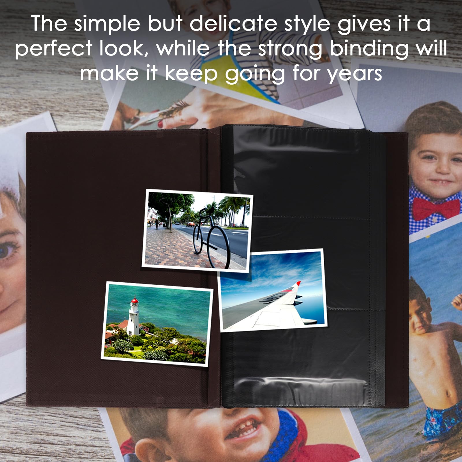 AUTSUPPL Album Photo à Remplir en Cuir Pu Délicat pour Mariage et Anniversaire, Design DIY Commémoratif Simple, pour Familles et Amis