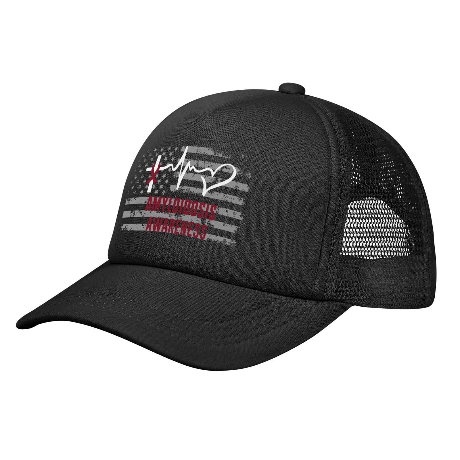 Oudrspo Unisex As Pic Amyloidosis Awareness Baseball Cap Adjustable Casual Mesh Hats Duck Tongue Caps For Men Women67 Black