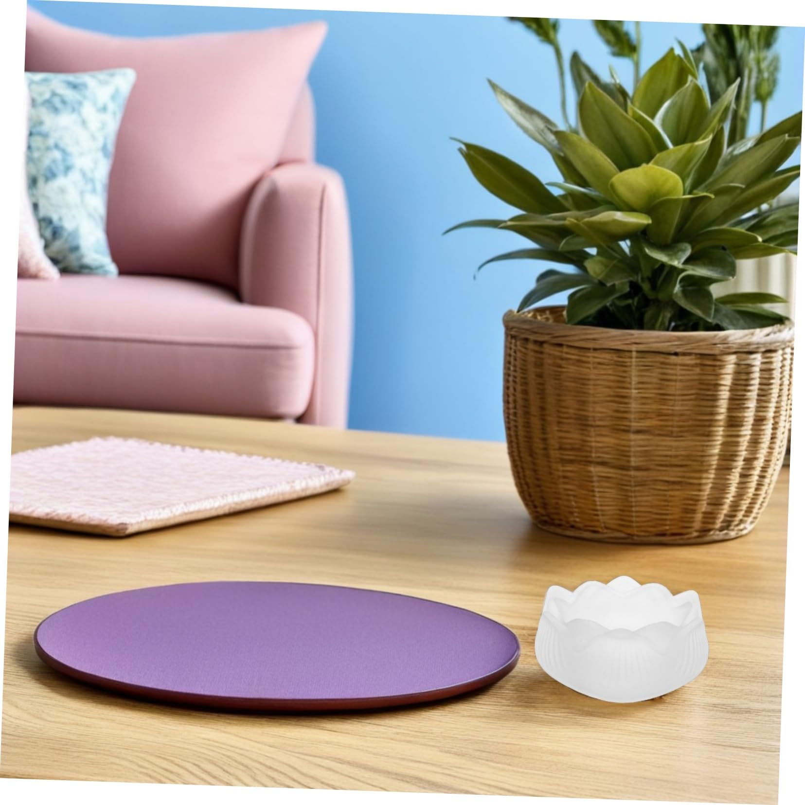 Portavelas de Loto de Cristal Blanco, 4 Piezas, para Té | Base Artesanal en Vidrio, Forma de Flor, Uso en Oración y Altares Domésticos, Diseño Simbólico