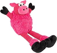 Vista 1 de goDog Checkers Skinny Pig Tough Plush Toy with Chew Guard Technology, Durable Checkered Fabric & Squeaker for Active Play, Small