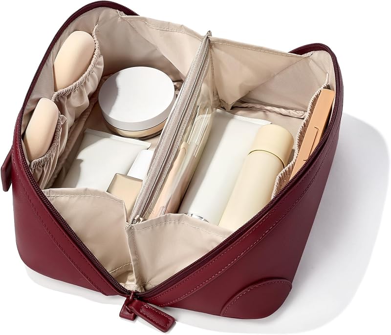 Necessaire de maquiagem mibasies, tamanho médio, vermelha
