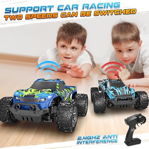 Miniatura 5 de UCAI Auto de control remoto, 2.4 GHz, 12.4 mih, de alta velocidad, todo terreno, todoterreno, juguete Monster Truck con 2 baterías recargables,