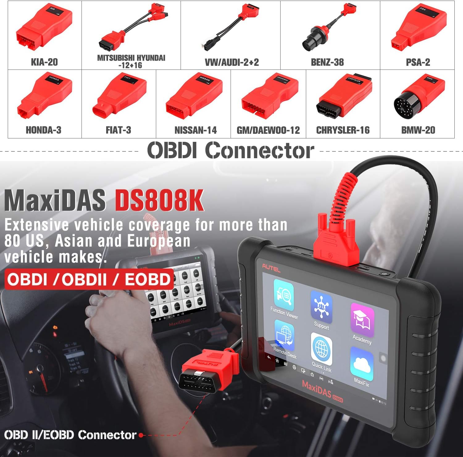 Amаzіng 🔥 Autel MaxiDAS DS808K Diagnostic Scan Tool, 2022 Newest Scanner of MP808/ DS808/ DS708, Same as MS906, Bi-Directional Control, OE All Systems Diagnosis, Oil Reset, ABS Bleed, SRS, SAS, DPF, EPB, BMS