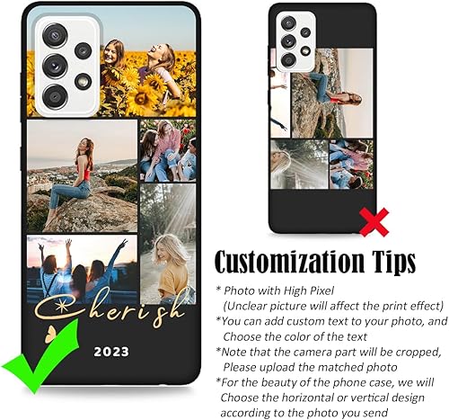 Miniatura 3 de Crea tu propia funda para teléfono con imagen personalizada para Samsung Galaxy A52, fotos personalizables, logotipo de nombre de imagen con letra y