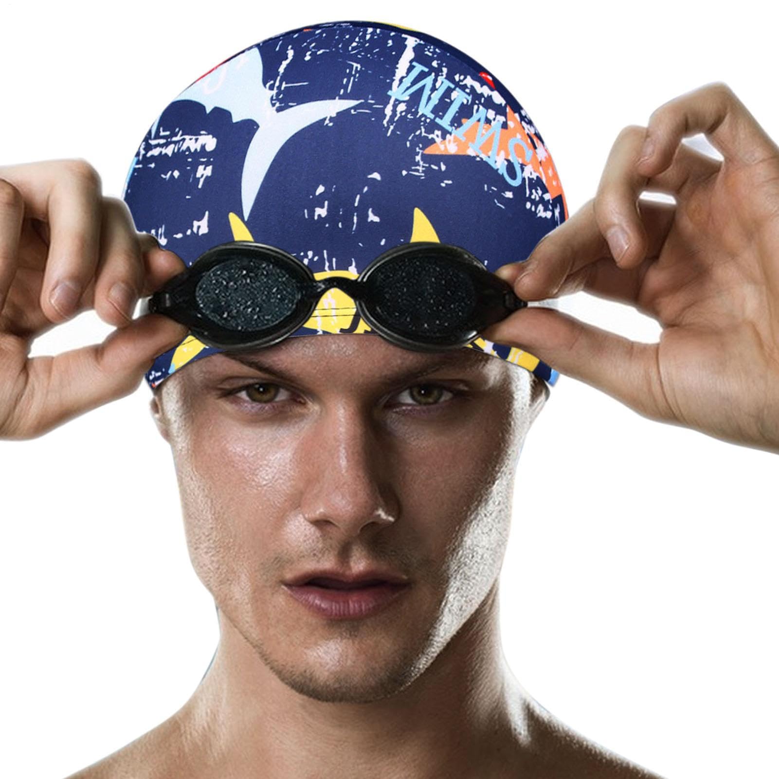 Swim Hat for Women High Elasticity, Quick Dry, Fashion Print Design