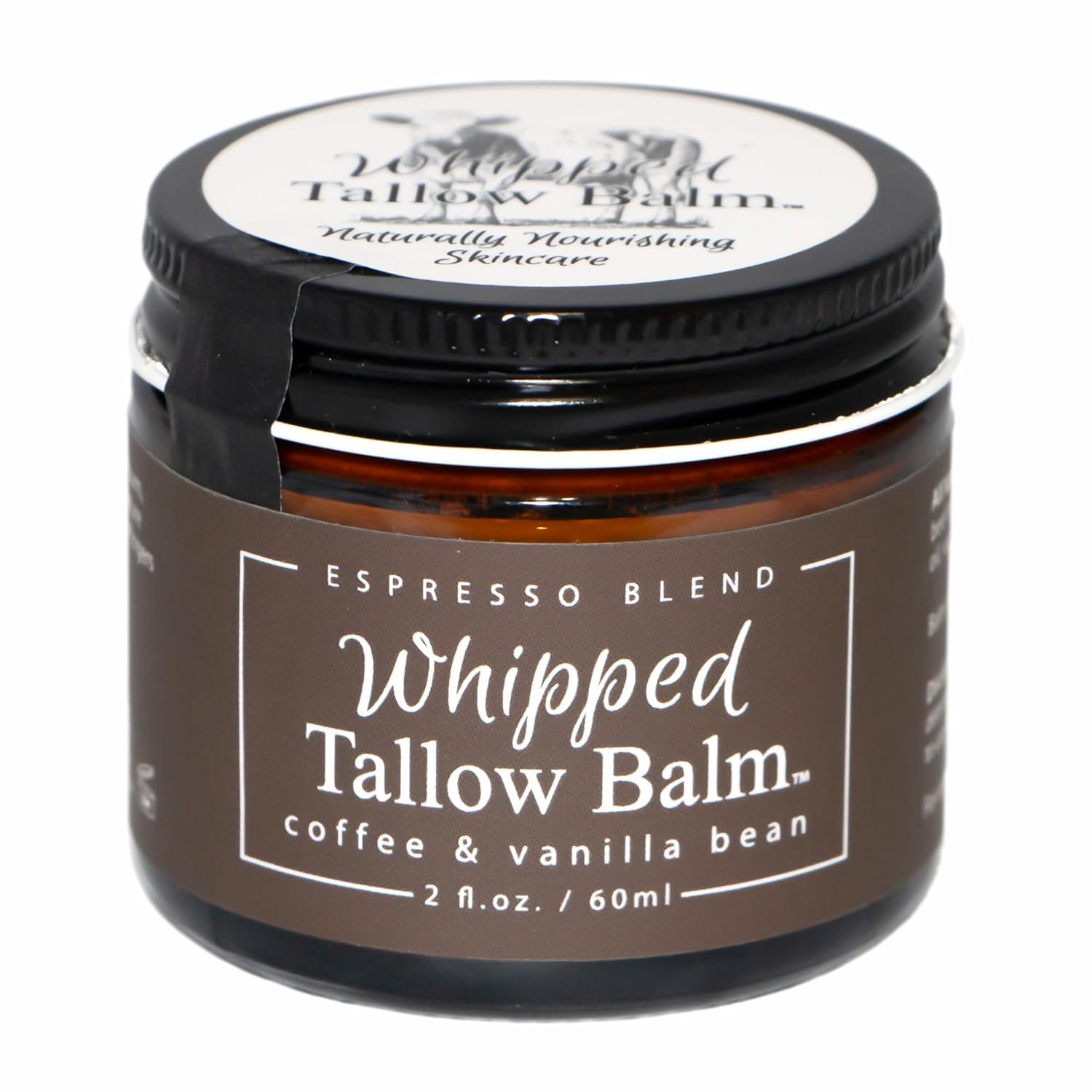 Handmade, 100% Grass-fed Beef Tallow, Natural Clean Skincare, Tallow Face Moisturizer For Eczema Relief, Dry Cracked Skin, Razor Rash, Anti-Aging - 2 oz (Coffee & Vanilla Bean)