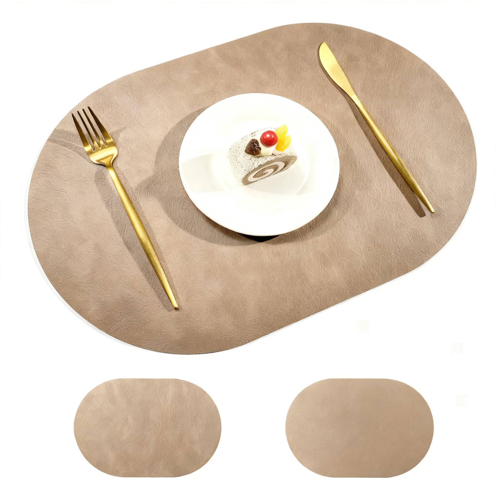 Mophrati Dark Coffee Table Placemats Set Of 4 Durable Wipeable,