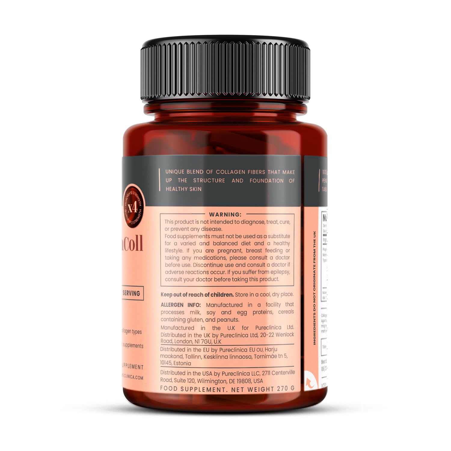 UltraColl Colágeno Marino 1000mg x 360 comprimidos (2 frascos de 180 comprimidos – suministro de 12). El único colágeno anti-envejecimiento patentado tipos I, II, III y VII