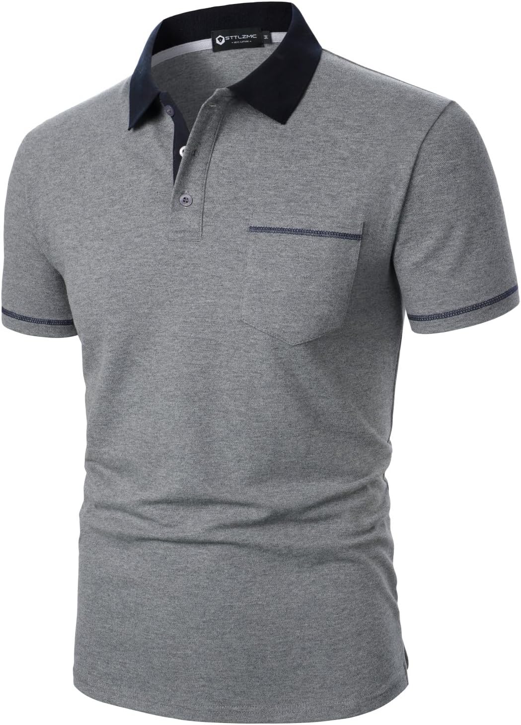 Polo Shirt for Men Short Sleeve Classic Cotton Regular Fit Golf Sport T-Shirt with Pocket