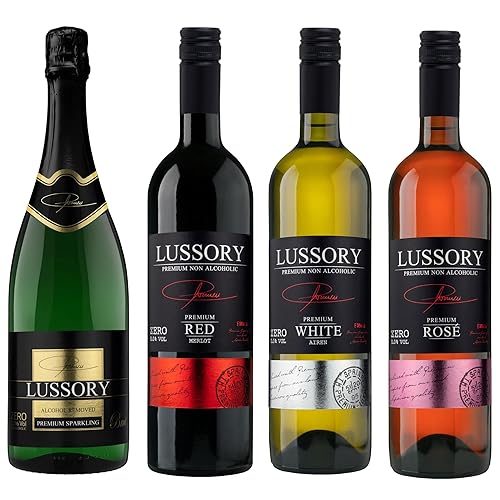 Miniatura 28 de Lussory Vino espumoso Brut desalcoholizado 0.0% sin alcohol burbujeante de España, bajo en calorías, bajo en azúcar, halal (25.4 fl oz, 1 botella)