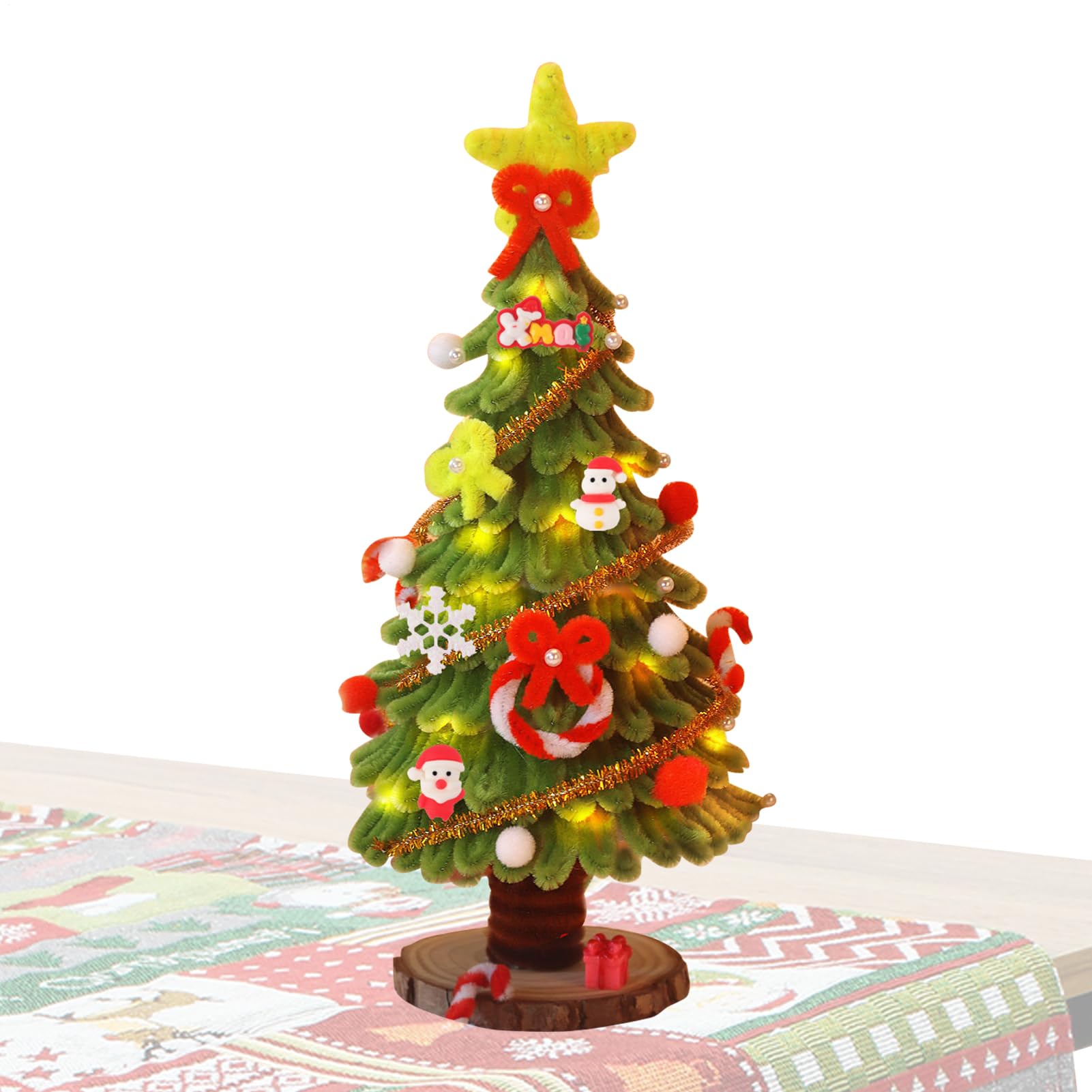 Jeux lumineux de Noël et artisanat en bois pour réchauffer le salon et le bureau