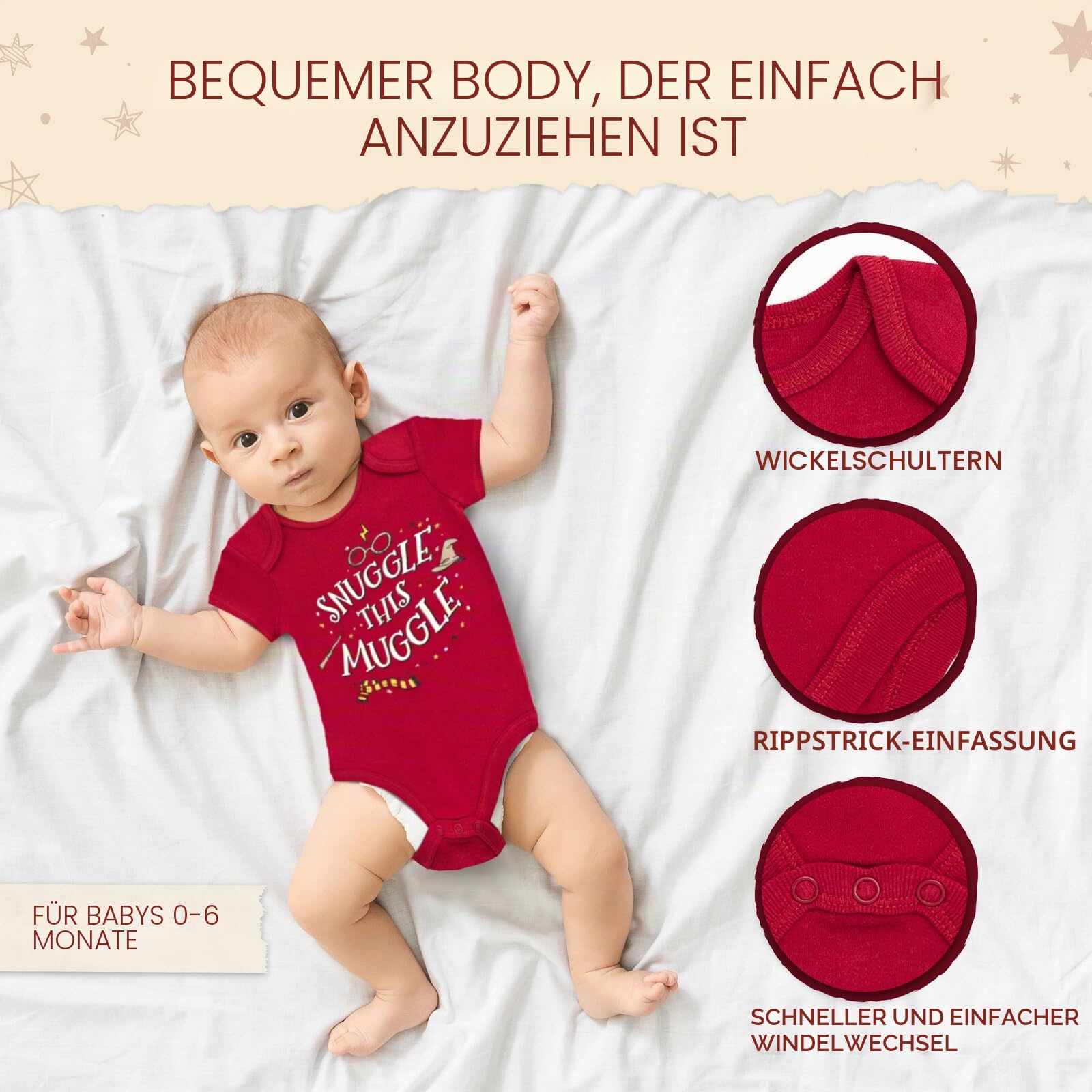 Harry Potter Baby-Body und monatliche Meilensteindecke, 4-teilig, für Neugeborene