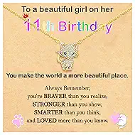 Happy 4th 5th 6th 7th 8th 9th 10th 11th 12th Birthday Gifts Cat Necklaces 18k Gold Plated Gifts for Girls Daughter Granddaughter Niece