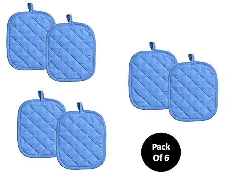 Yellow Weaves Set of 6, Cotton Pot Holder, Size- 19 X 19 cm