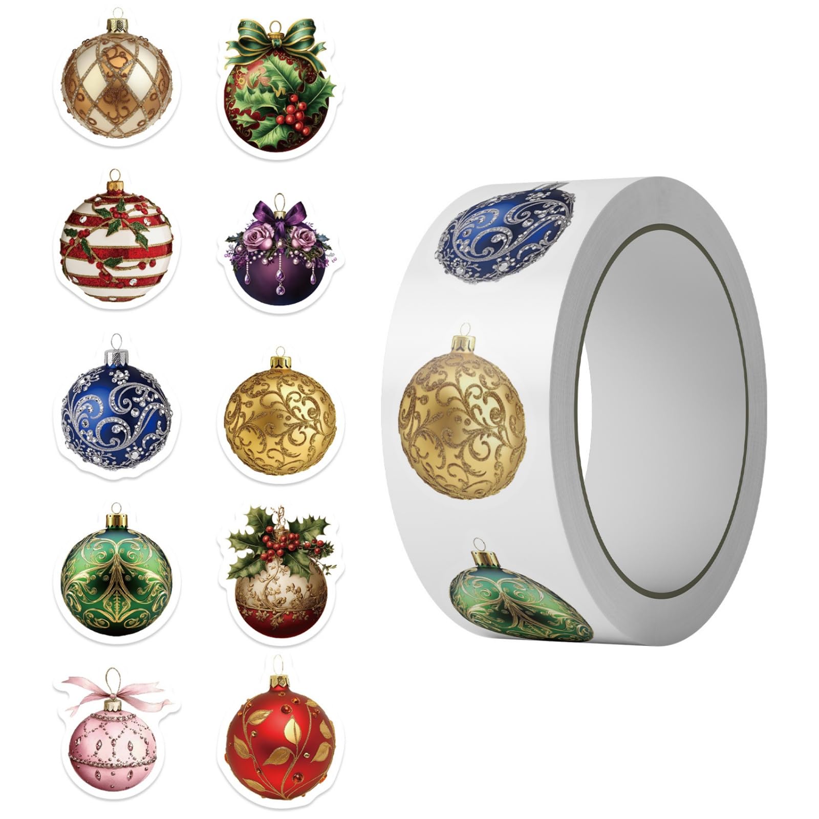 500Pcs / Roll Holiday Bells Stickers Durability PVC Cartoon Patterns Tablet Phone Notebook Decorative Labels Festival Adhesive Christmas Bells Stickers Friendly Removable PVC Cartoon Artwork
