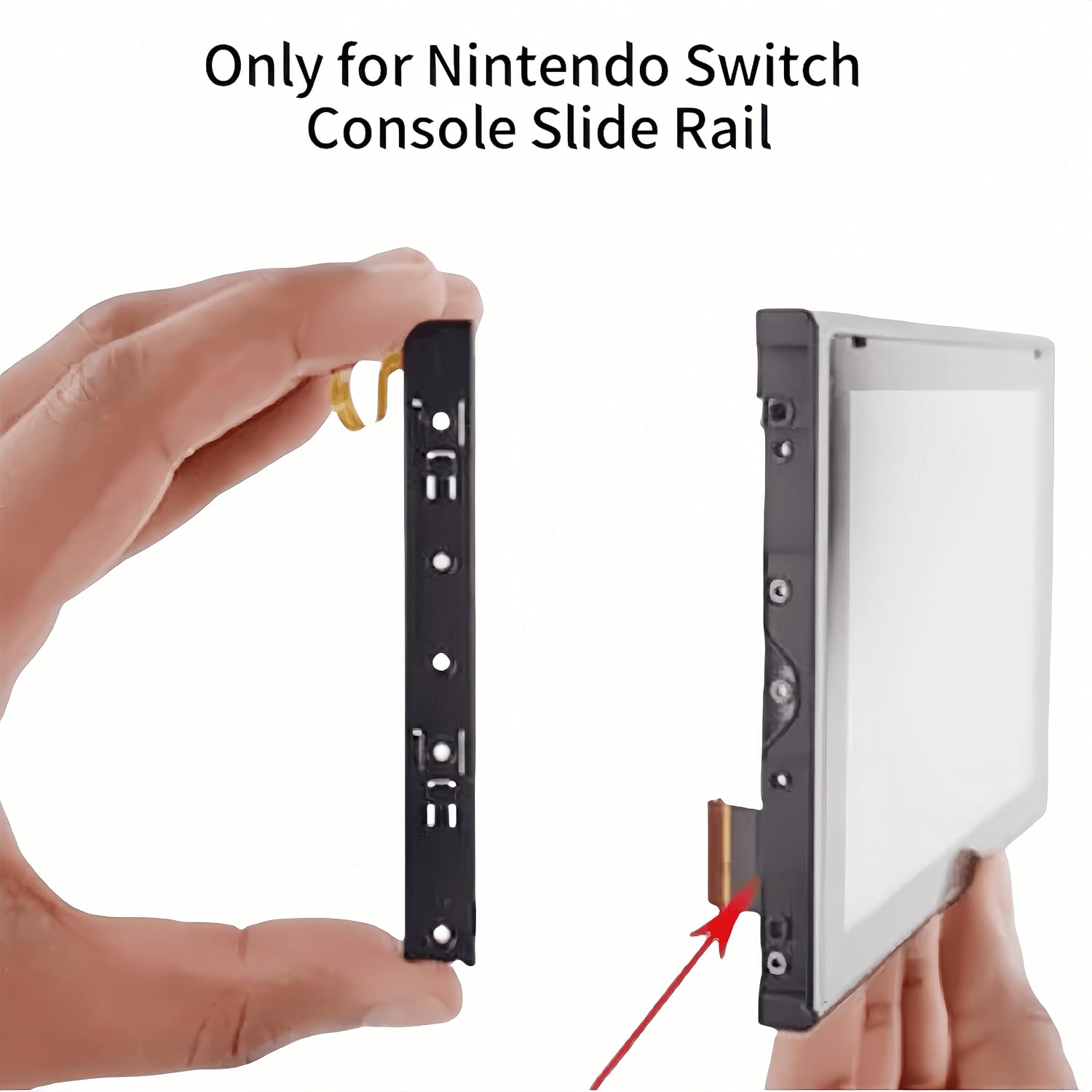 Right and Left Slide Rail Bracket for Nintendo Switch Replacement with Sensor Cable Console Slide Rail Bar NS Switch with Flex Cable and Console Screws Bracket Rebuild Track Accessories Repair Parts