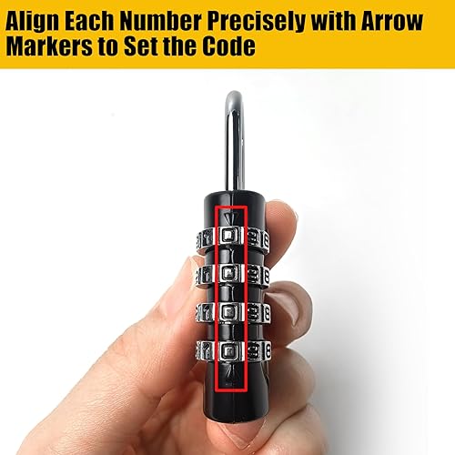 Miniatura 7 de Paquete de 1 candado aprobado por la TSA para fundas de pistola, cerraduras de viaje de 4 dígitos, candados pequeños combinados, candados combinados