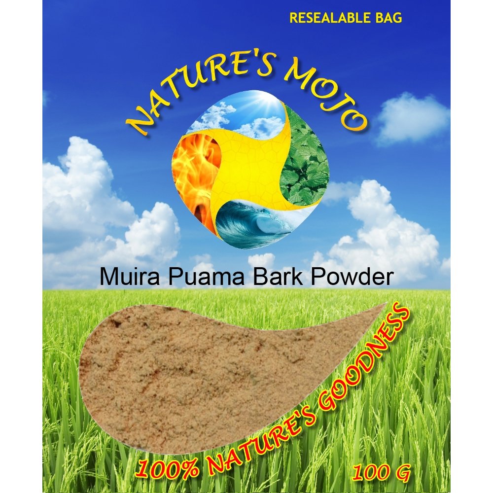 Nature's Mojo Muira Puama Bark Powder 100G Health
